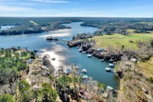 Beautiful lakefront views of Lewis Smith Lake Alabama with clear blue water - smith lake pet luxury cabins