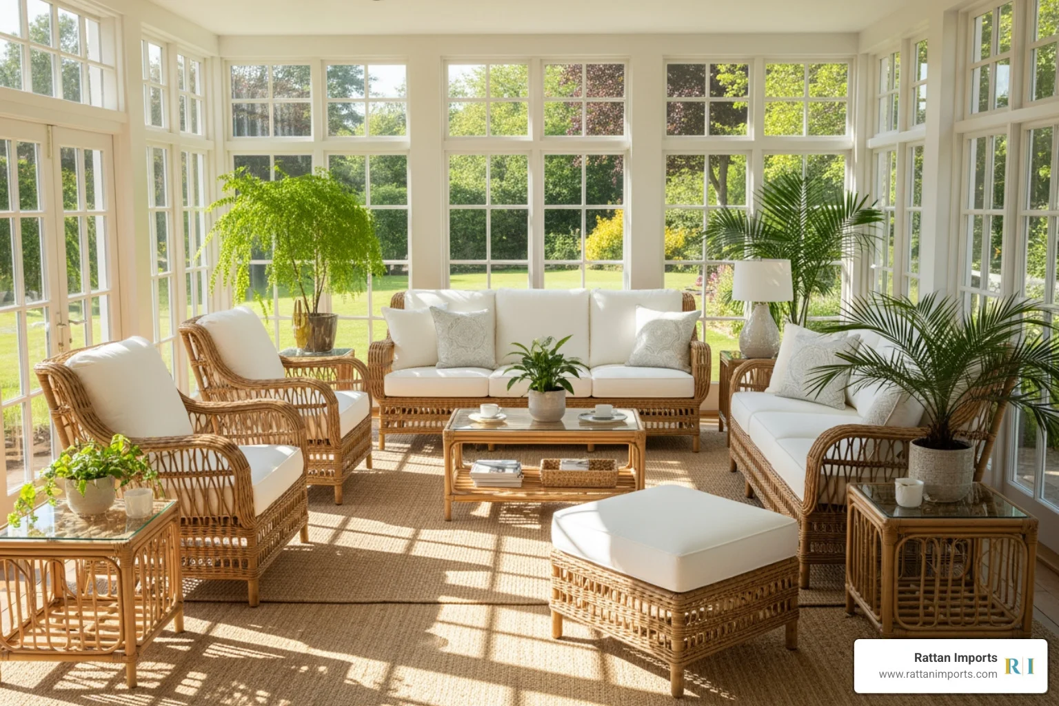 comfortable rattan chairs in a cozy sunroom with natural light comfortable rattan chairs in a cozy sunroom with natural light