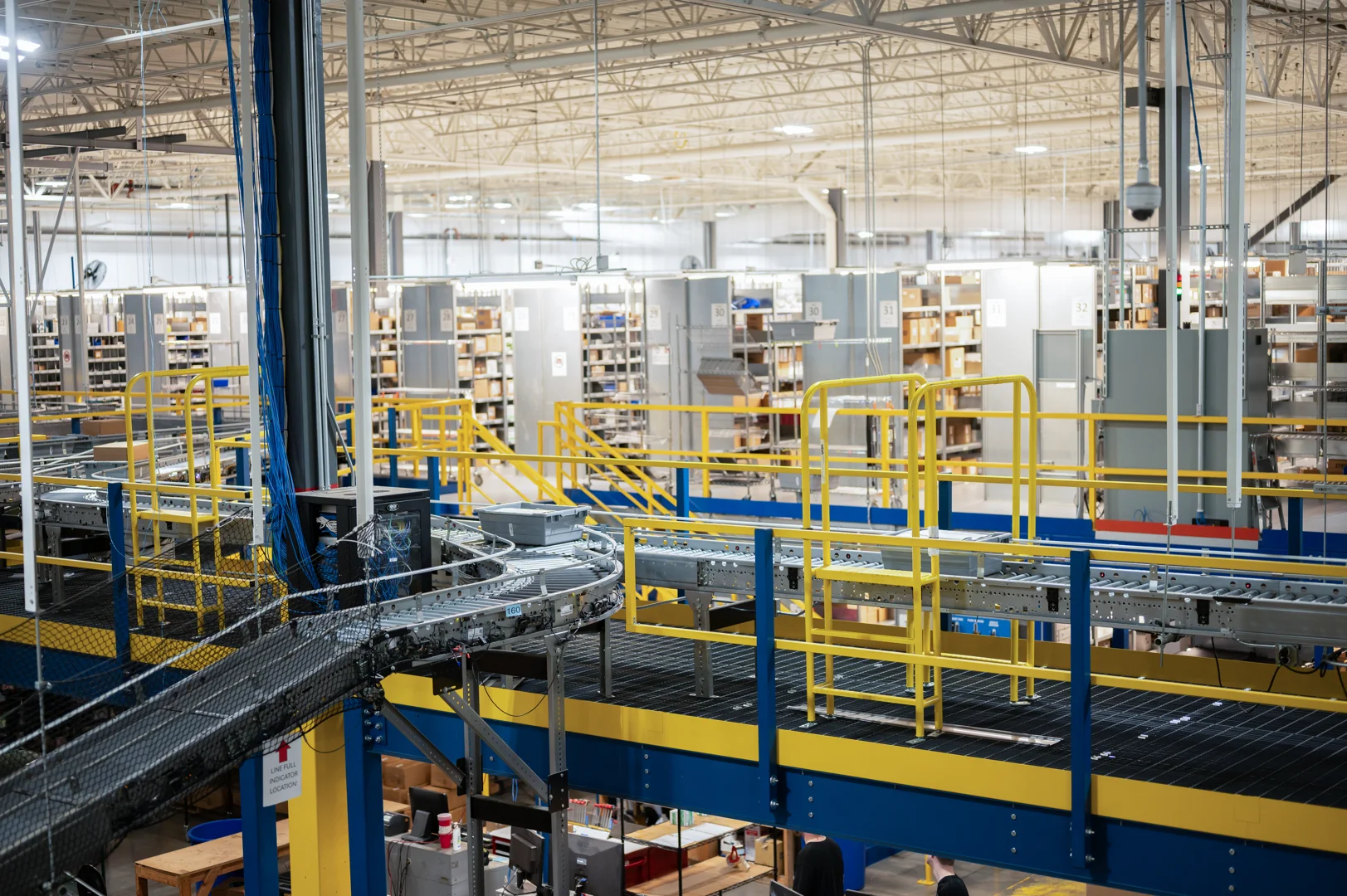 integrated warehouse automation architecture with ASRS, conveyors, robotics, WMS, WCS, and shipping