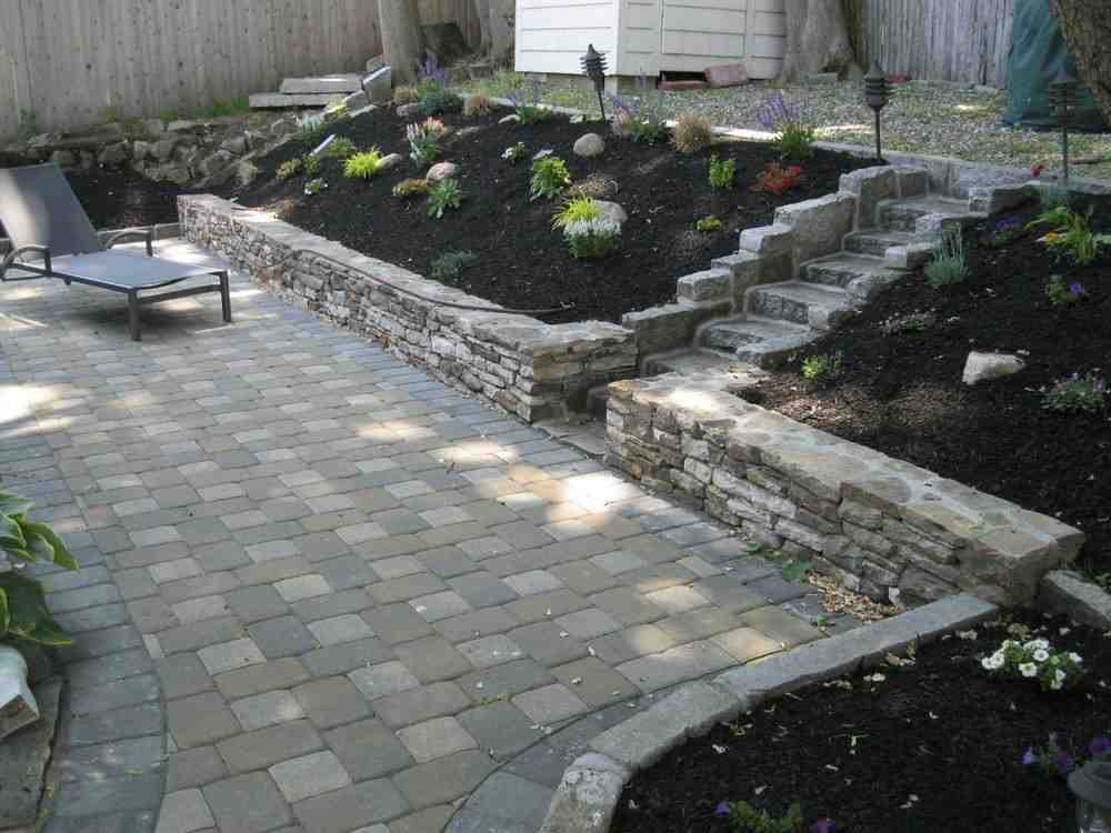 multi-tiered patio design - patio installation contractors