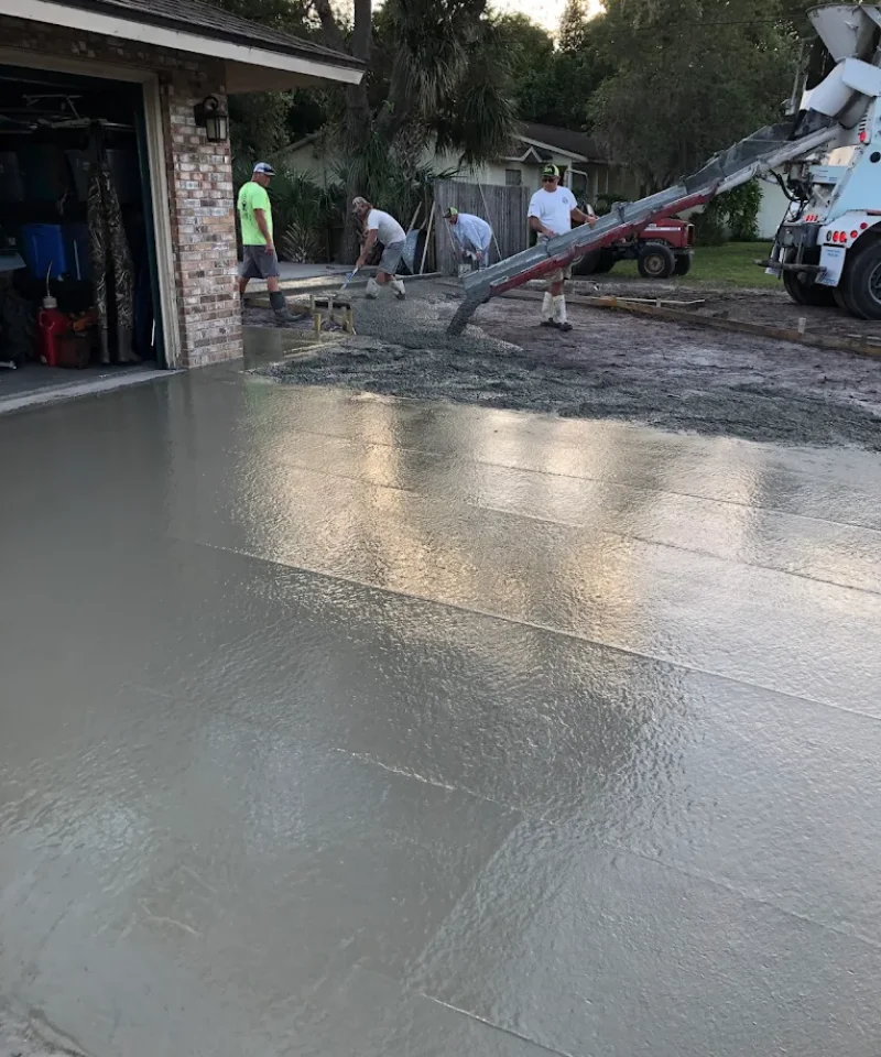 High-strength concrete driveway in a coastal environment