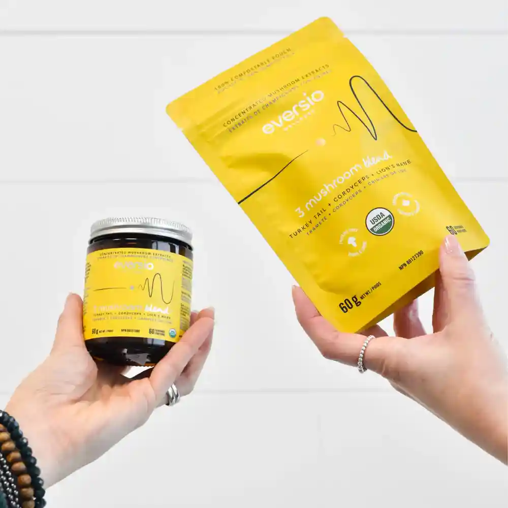 Eversio Wellness 3 Mushroom Blend for energy and focus. - adaptogenic mushroom supplement