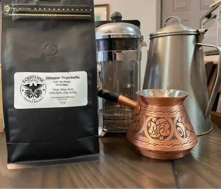 Ethiopian Yirgacheffe coffee beans with bright citrus and berry notes - caffeine content in coffee roasts