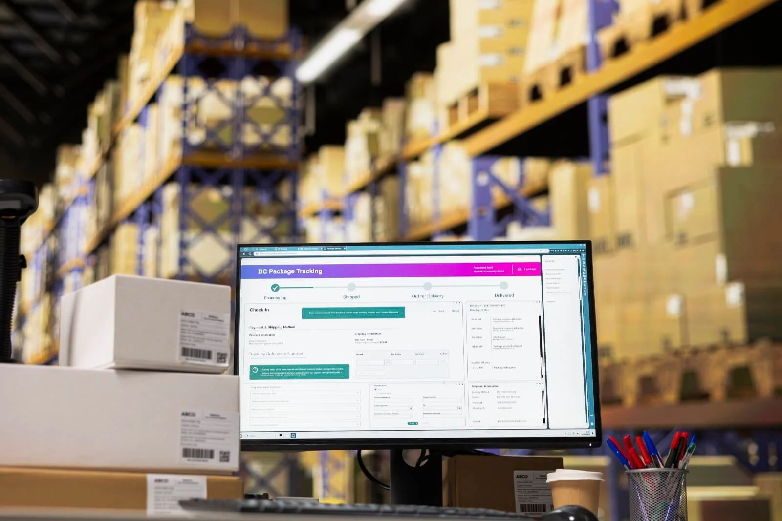 logistics coordinator at a dispatch console managing urgent shipments - hot shot freight services