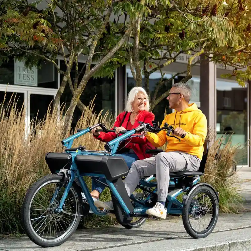 two people enjoying a side-by-side tricycle ride - bikes australia