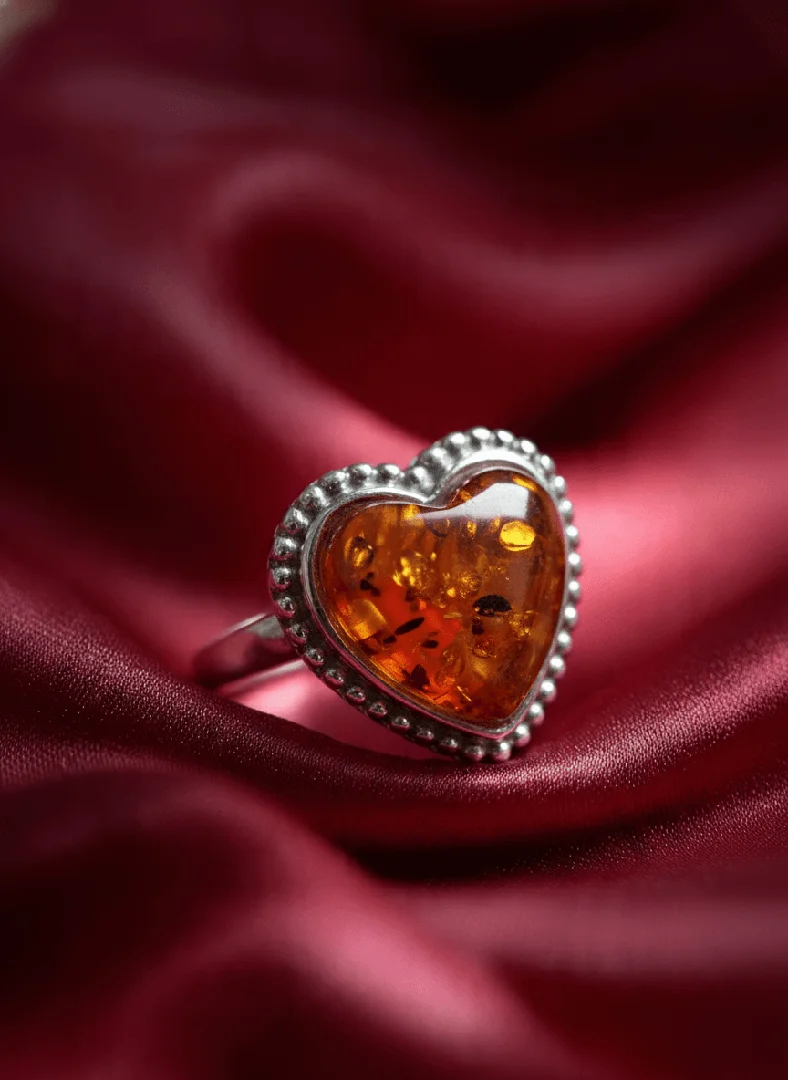 vintage Baltic amber ring with a cognac stone vintage Baltic amber ring with a cognac stone