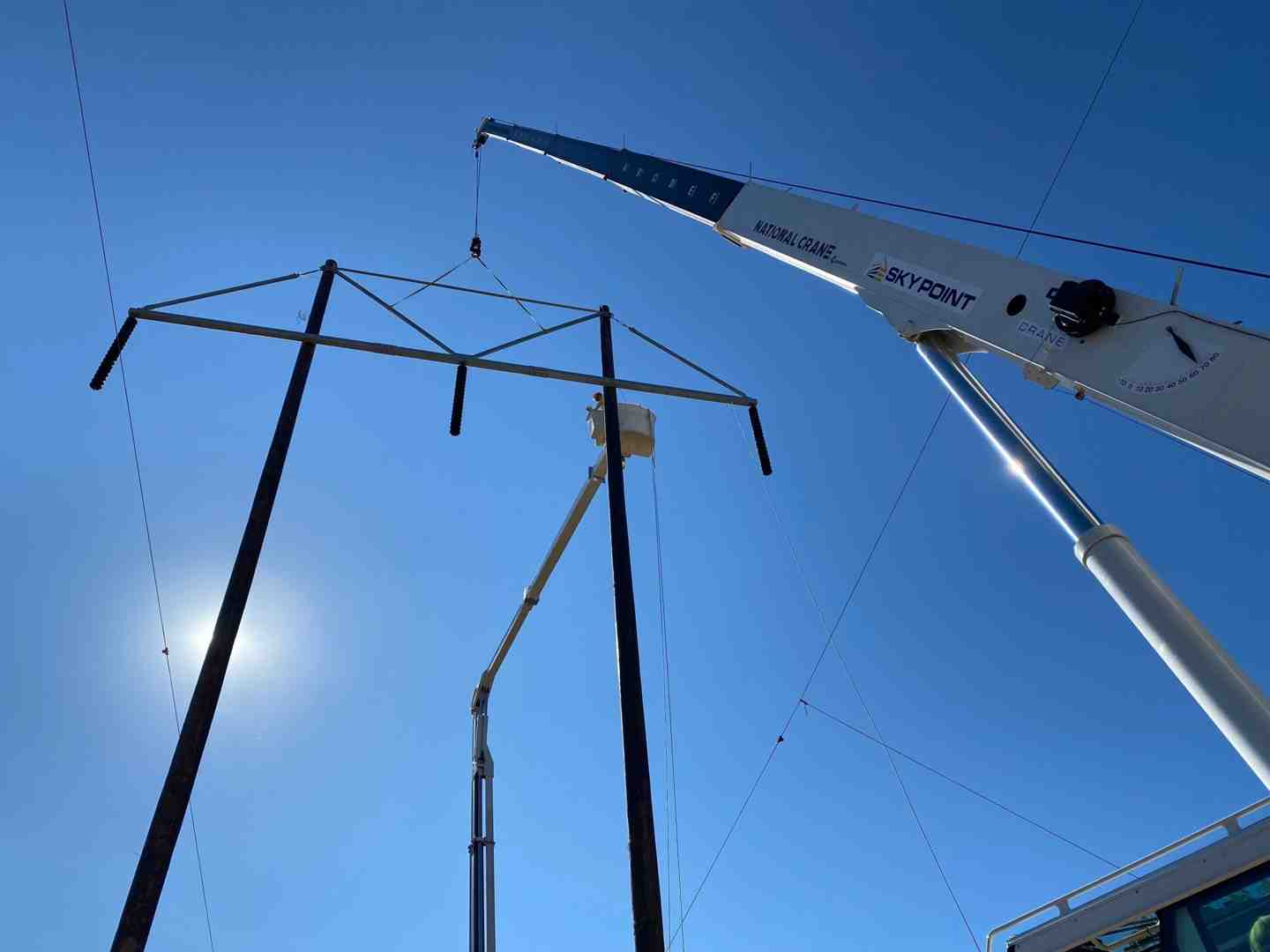 A crane assembling a large boiler structure - Cranes used in Power Plants A crane assembling a large boiler structure - Cranes used in Power Plants