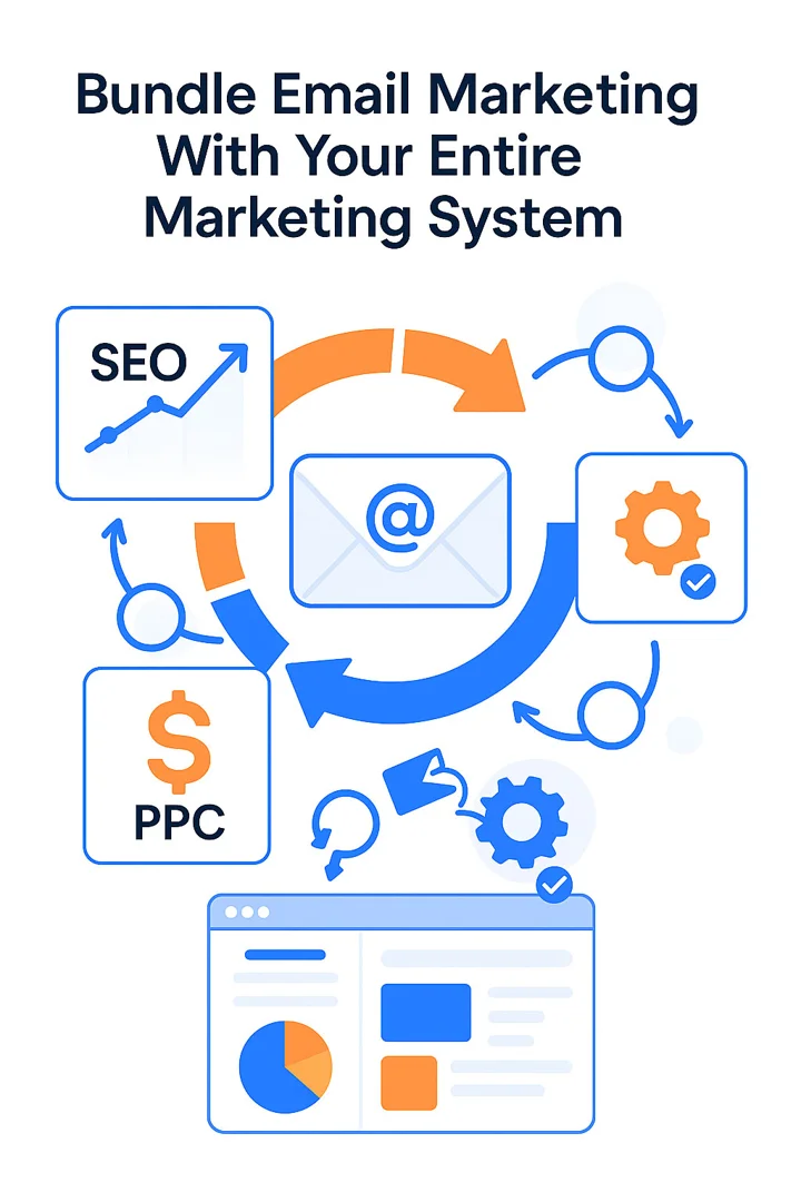 Integrated marketing ecosystem connecting SEO, CRM, and automation Integrated marketing ecosystem connecting SEO, CRM, and automation