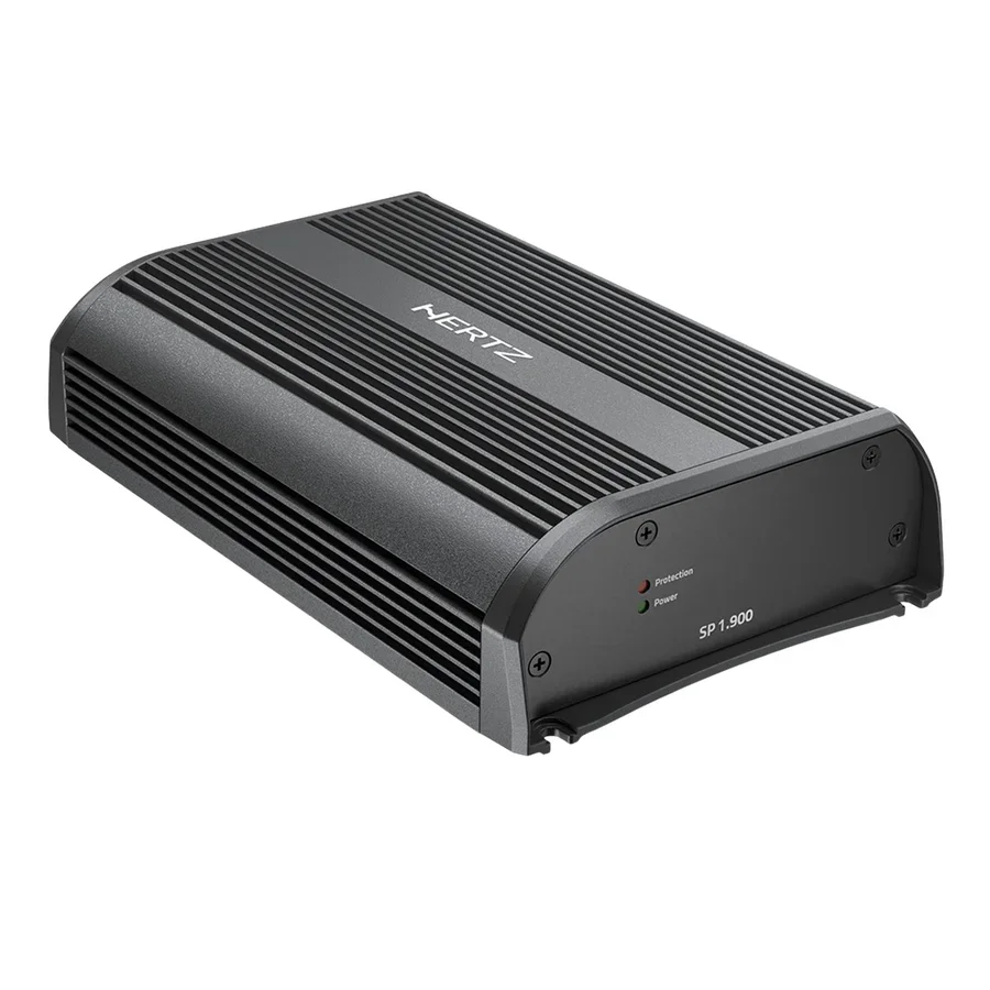 Full audio system layout with digital signal processor, amplifiers, and subwoofers
