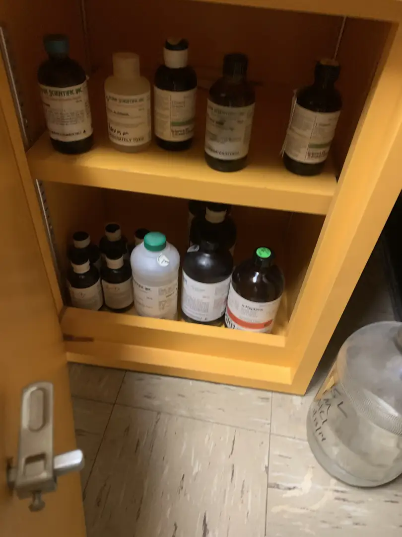 Laboratory chemical inventory review during audit Laboratory chemical inventory review during audit
