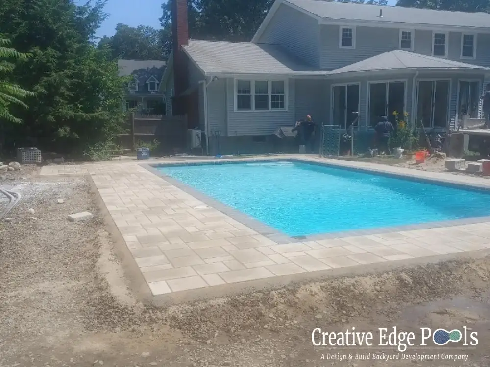 pool excavation and steel rebar installation for a gunite pool