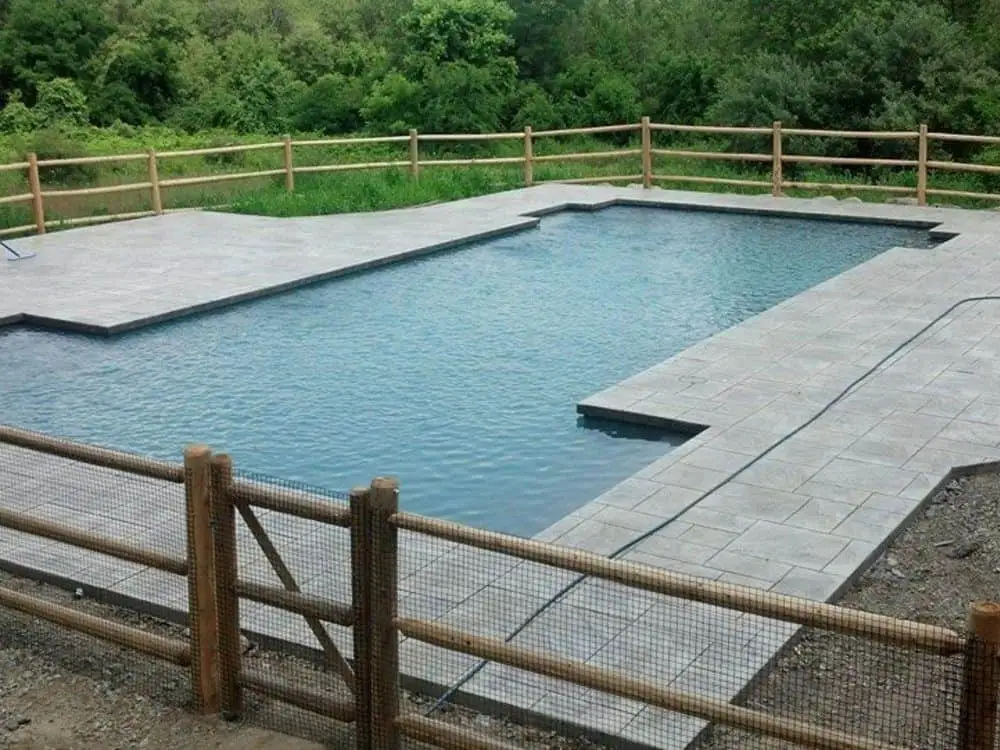 travertine pool deck in Andover, MA