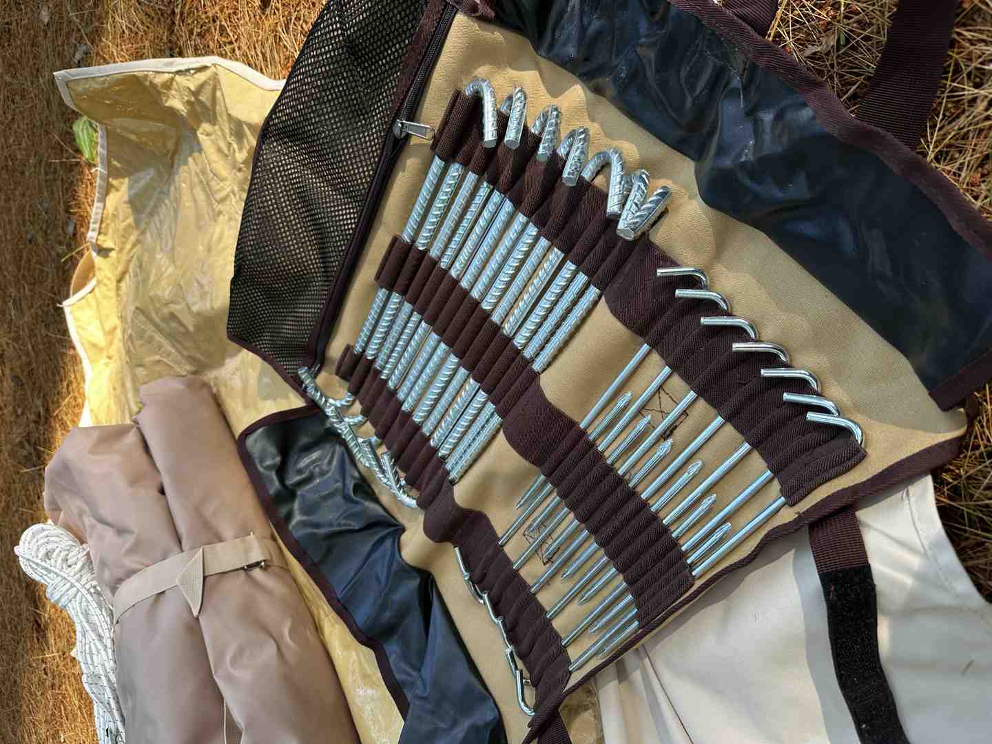 side-by-side comparison of stake designs - sand tent stakes