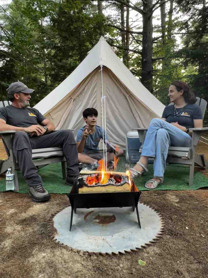bell tent set up for family camping - tents and canvas