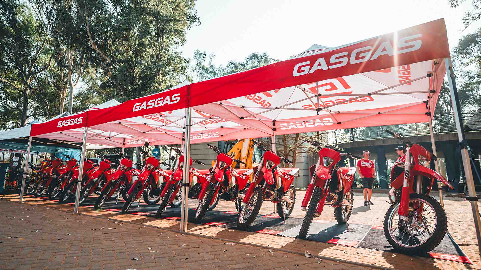 GasGas Motocross, Enduro, and Trial bikes lined up - gasgas dirt bikes