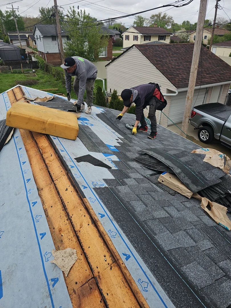 residential home undergoing roof replacement residential home undergoing roof replacement