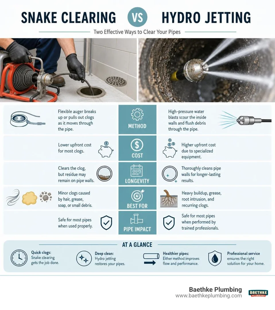 hydro jetting equipment clearing a pipe