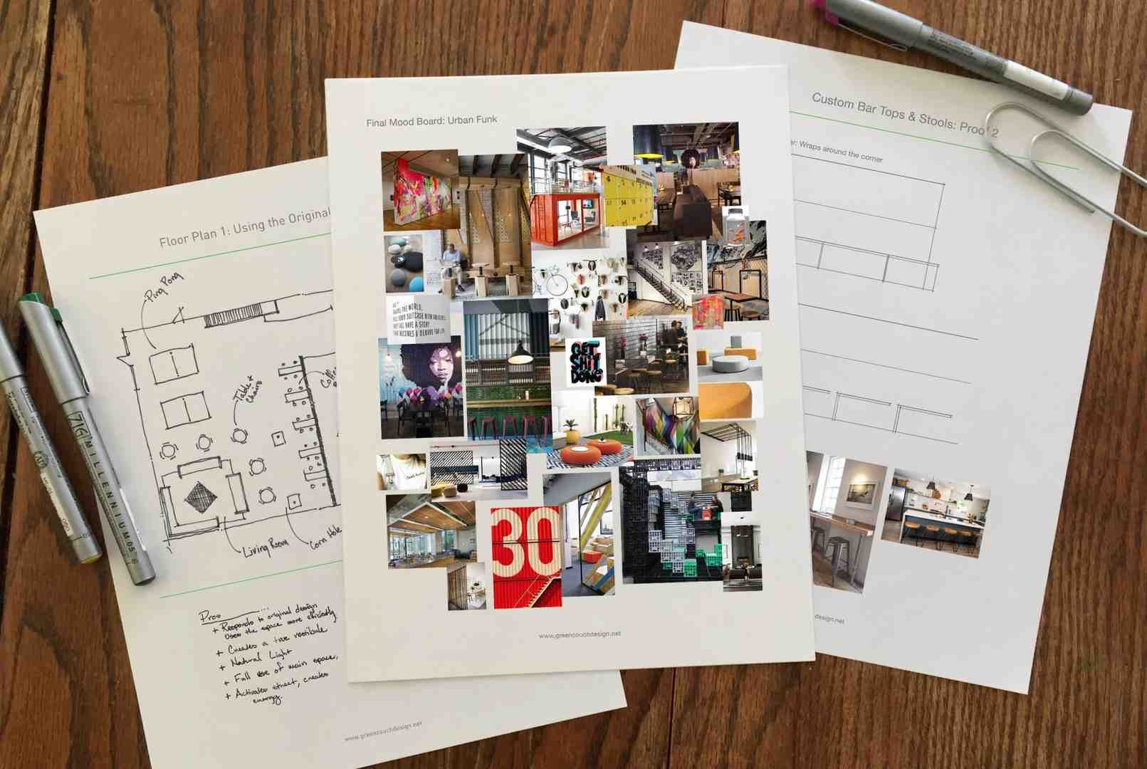 Architectural design storyboard for Oklahoma commercial project - Commercial design process Oklahoma