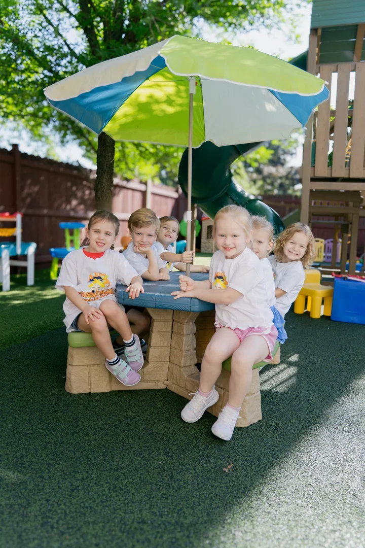 secure preschool outdoor play area