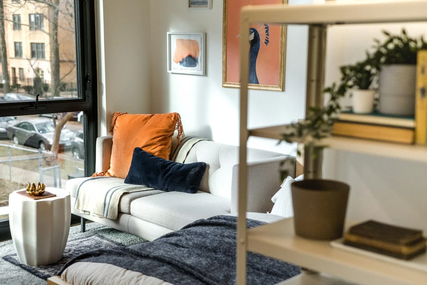 Spacious open concept living room in a modern two bedroom apartment layout Spacious open concept living room in a modern two bedroom apartment layout