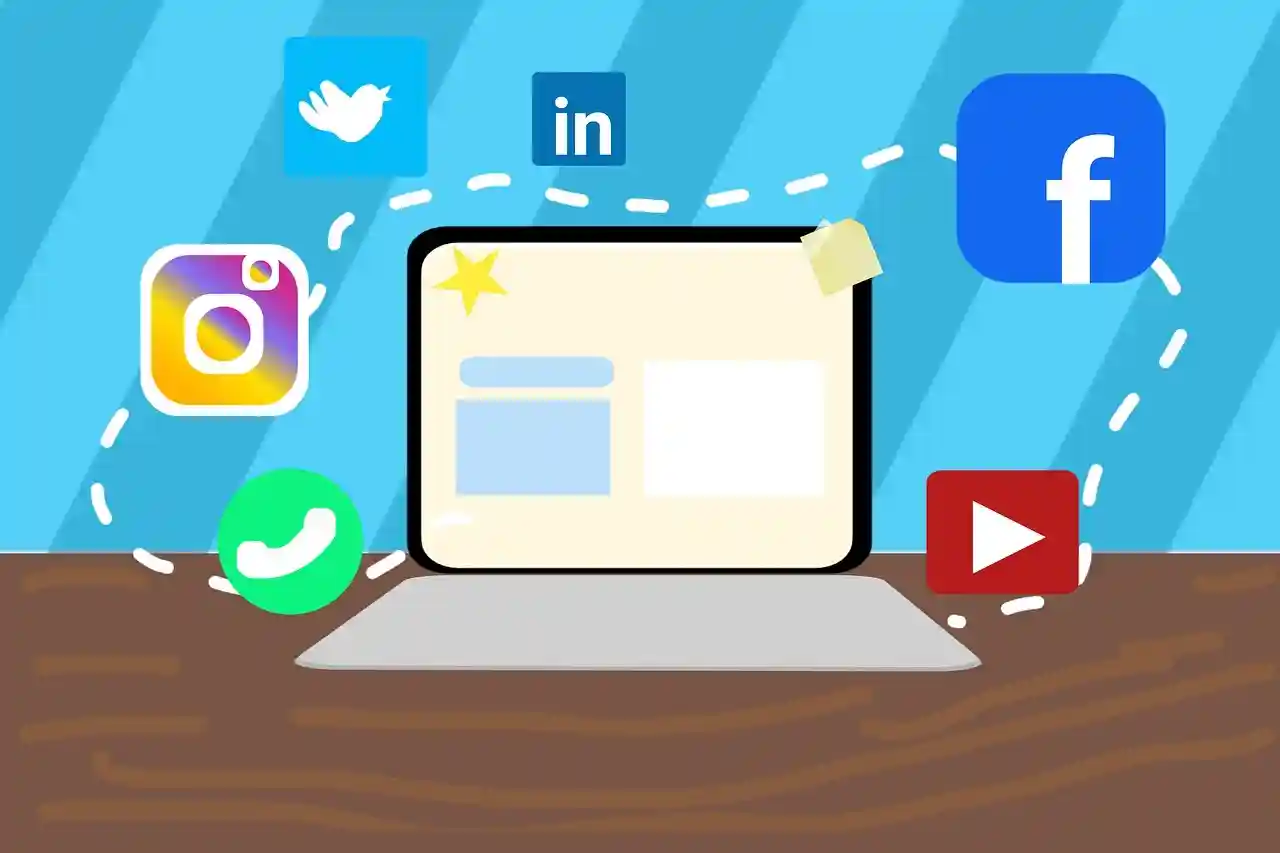 Various social media app logos like Instagram, Facebook, and LinkedIn - Improve social media engagement