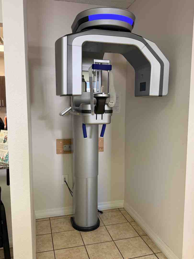 3D CBCT scan visualizing bone density and nerve pathways for precise implant placement