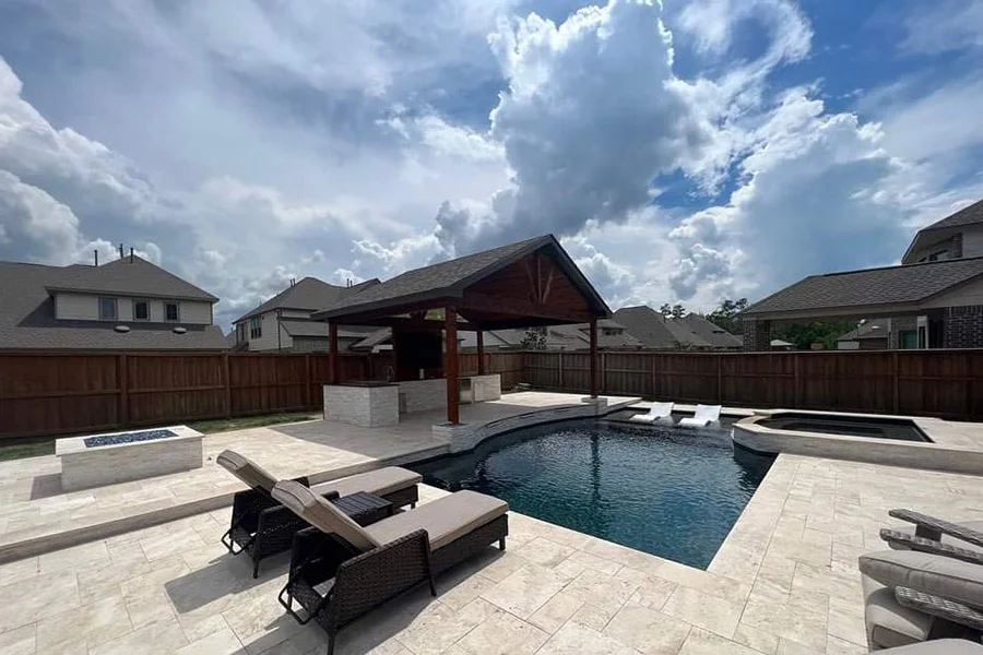 medium-sized inground pool with modern design in Houston backyard - how much does it cost to build a pool medium-sized inground pool with modern design in Houston backyard - how much does it cost to build a pool