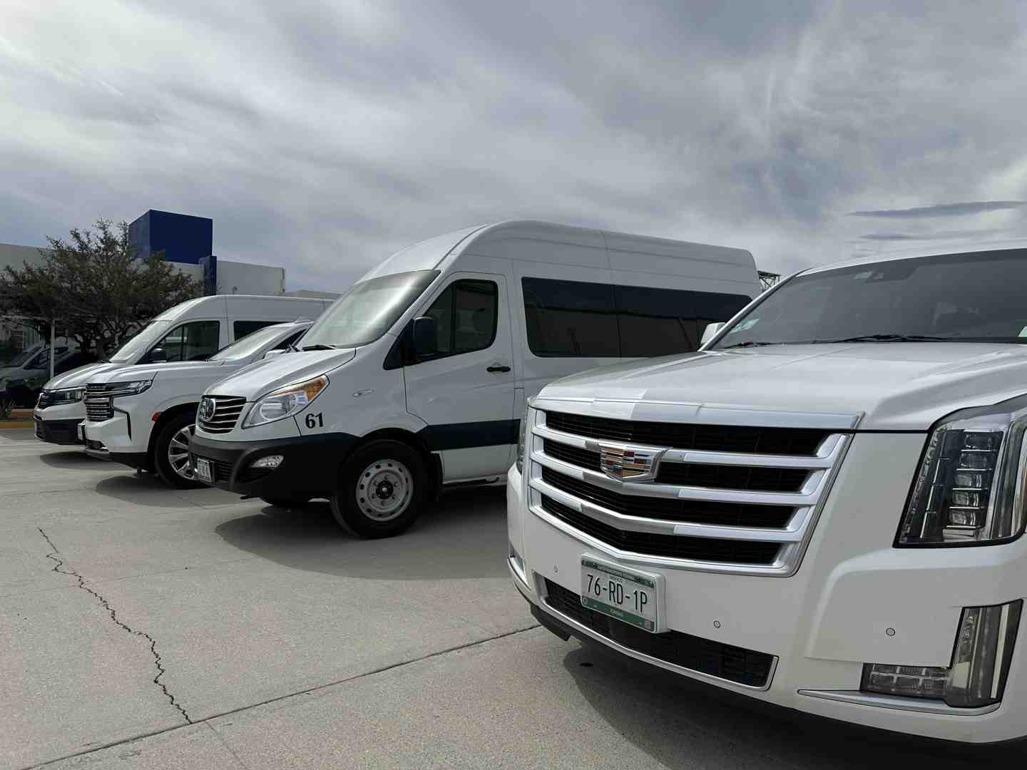 luxury transportation fleet with Escalades and Sprinter vans - luxury group transportation cabo