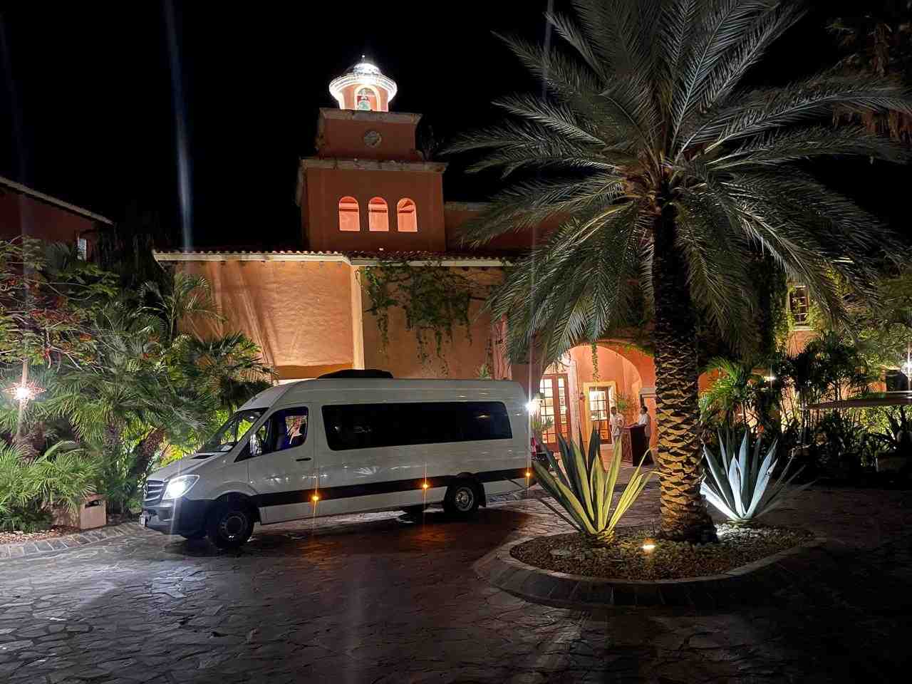 A well-lit, official taxi or private shuttle van - Cabo Nightlife Transportation