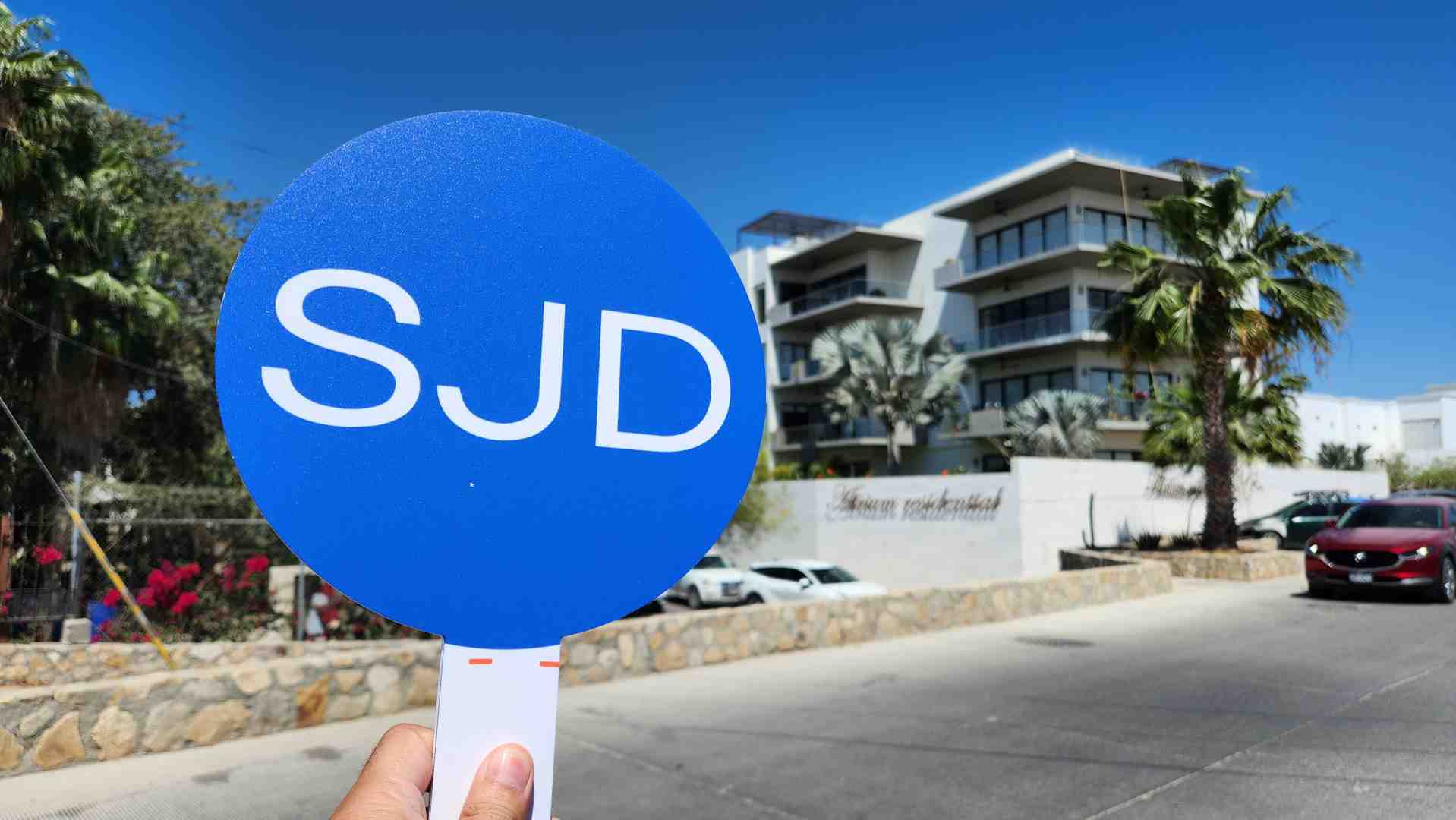 shuttle van waiting at SJD airport to RIU Palace Cabo San Lucas