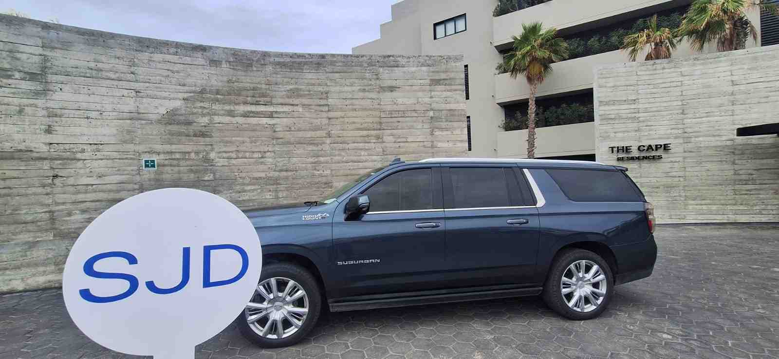 Clean, modern SJD Taxi vehicle - airport cab service