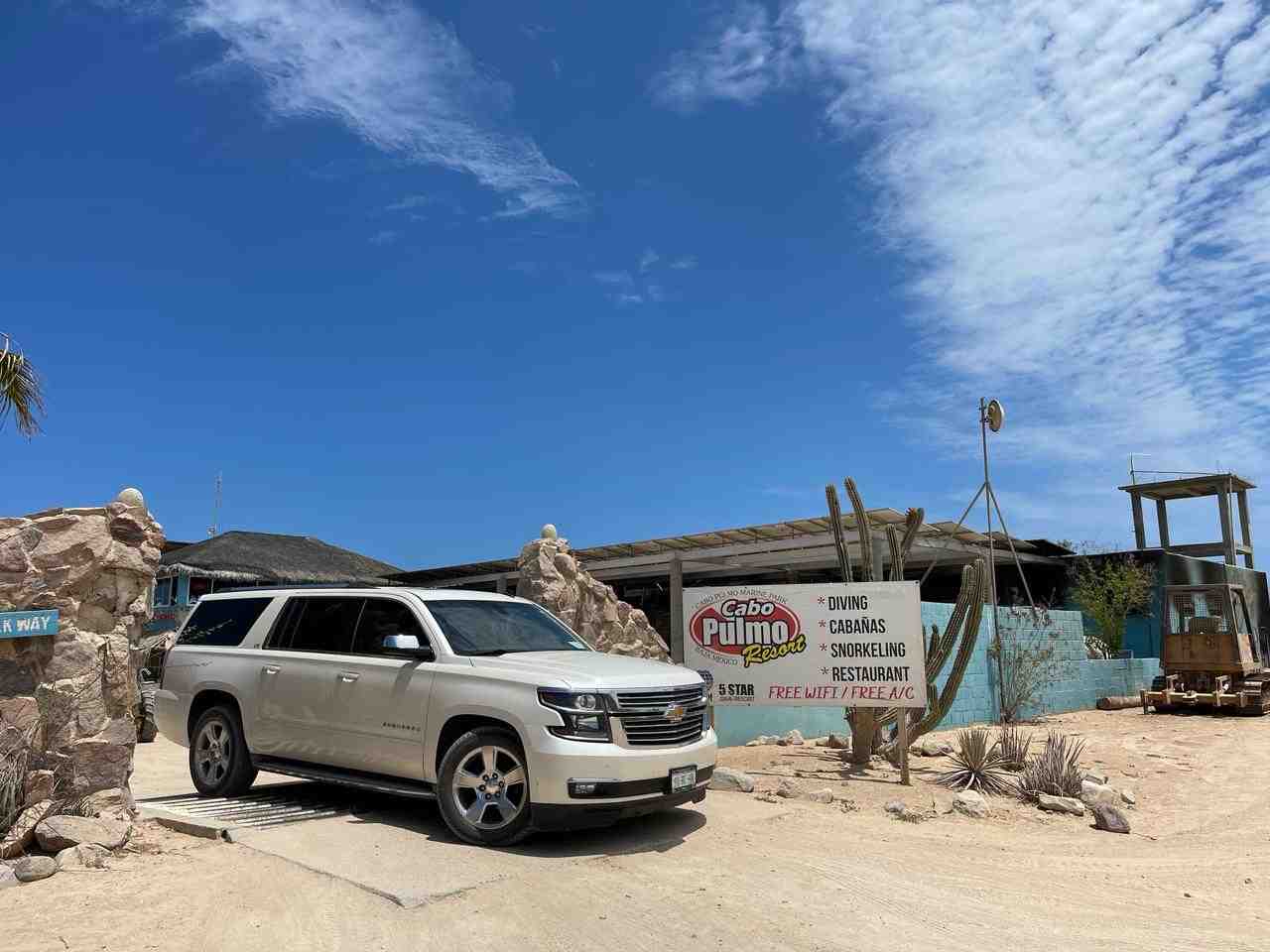 rustic Cabo Pulmo village and dive shop sign - cabo pulmo marine park