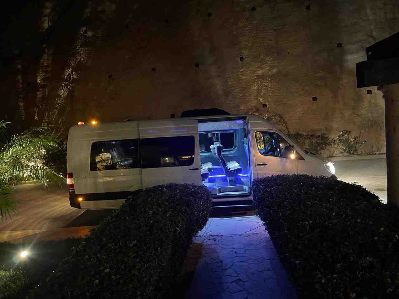 Interior of a clean, modern shuttle van - shuttle from cabo to la paz Interior of a clean, modern shuttle van - shuttle from cabo to la paz