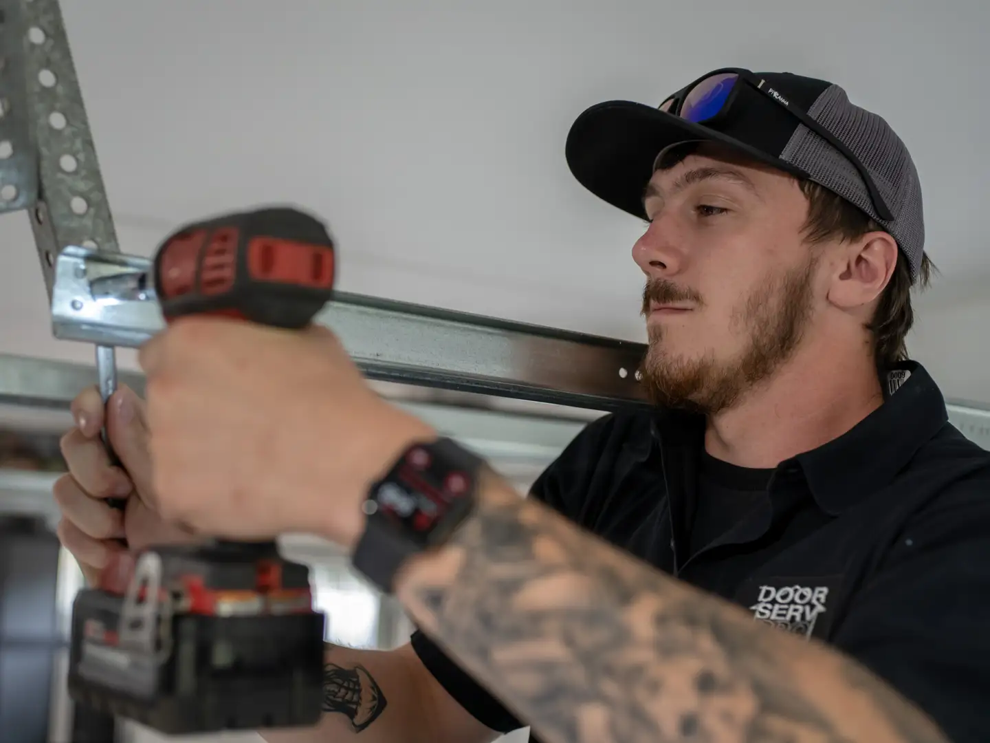 Technician performing precision installation