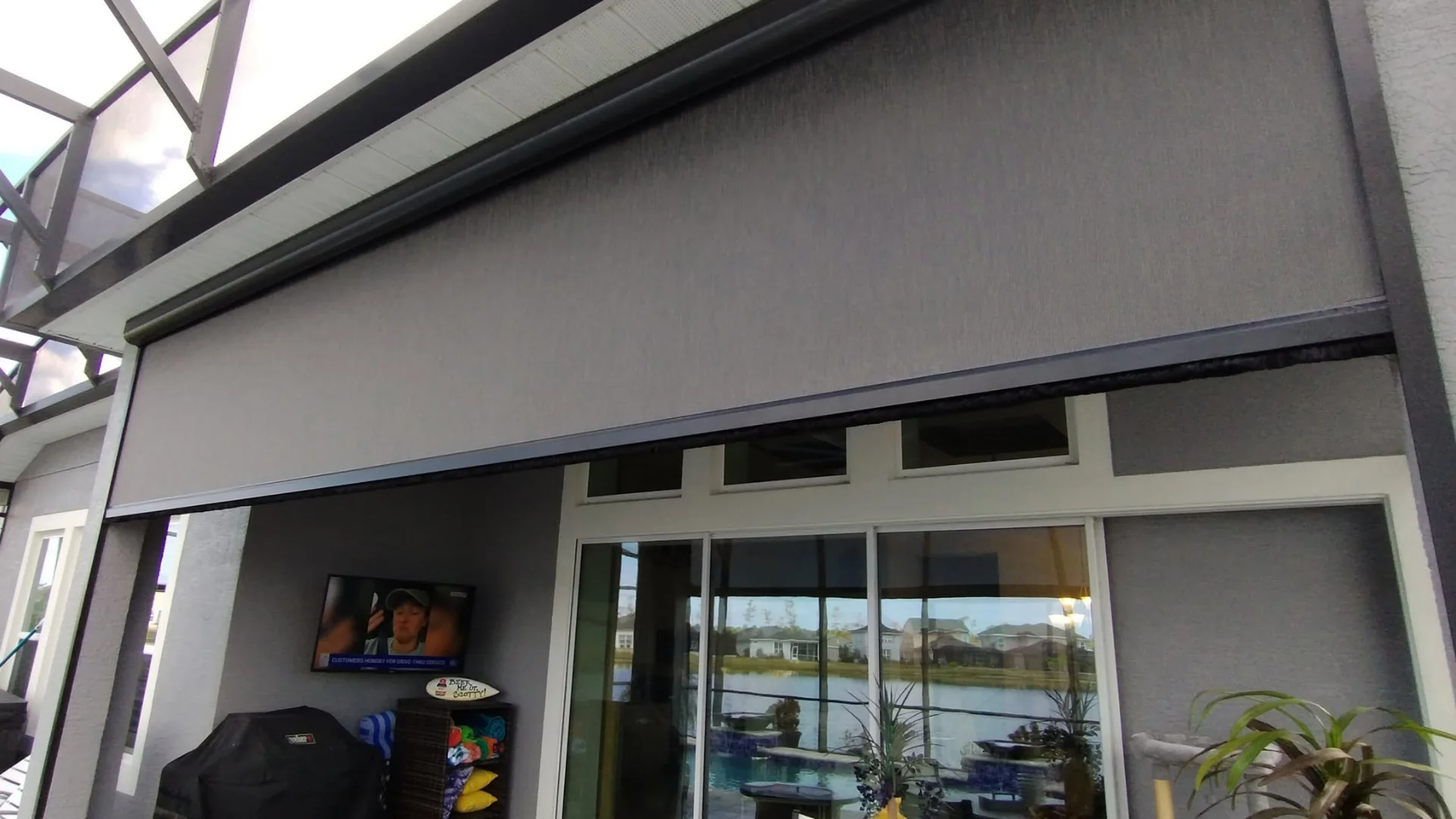 motorized solar screens on a Viera lanai