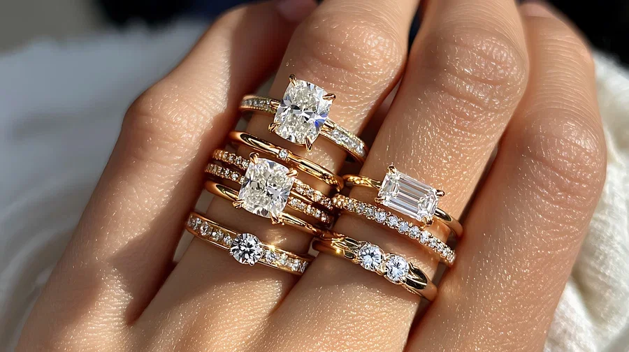 prong and channel set diamond eternity rings