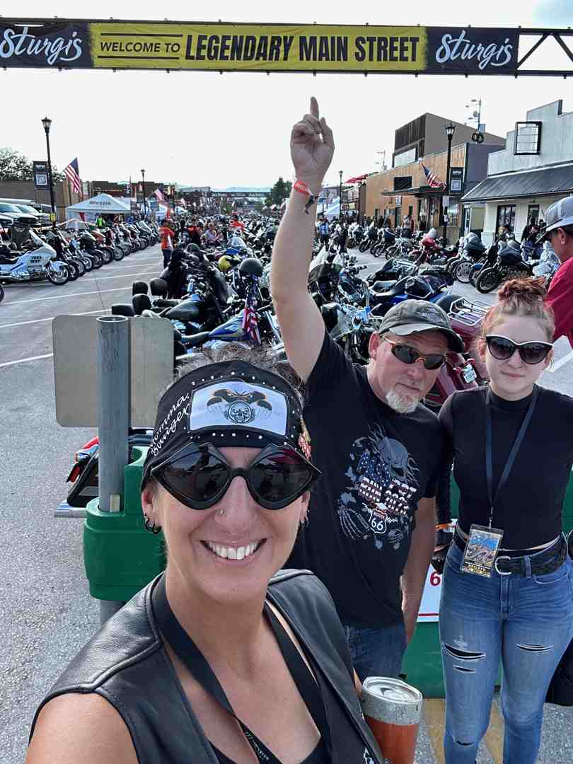 crowded Main Street in Sturgis during the rally - motorcycle event near me