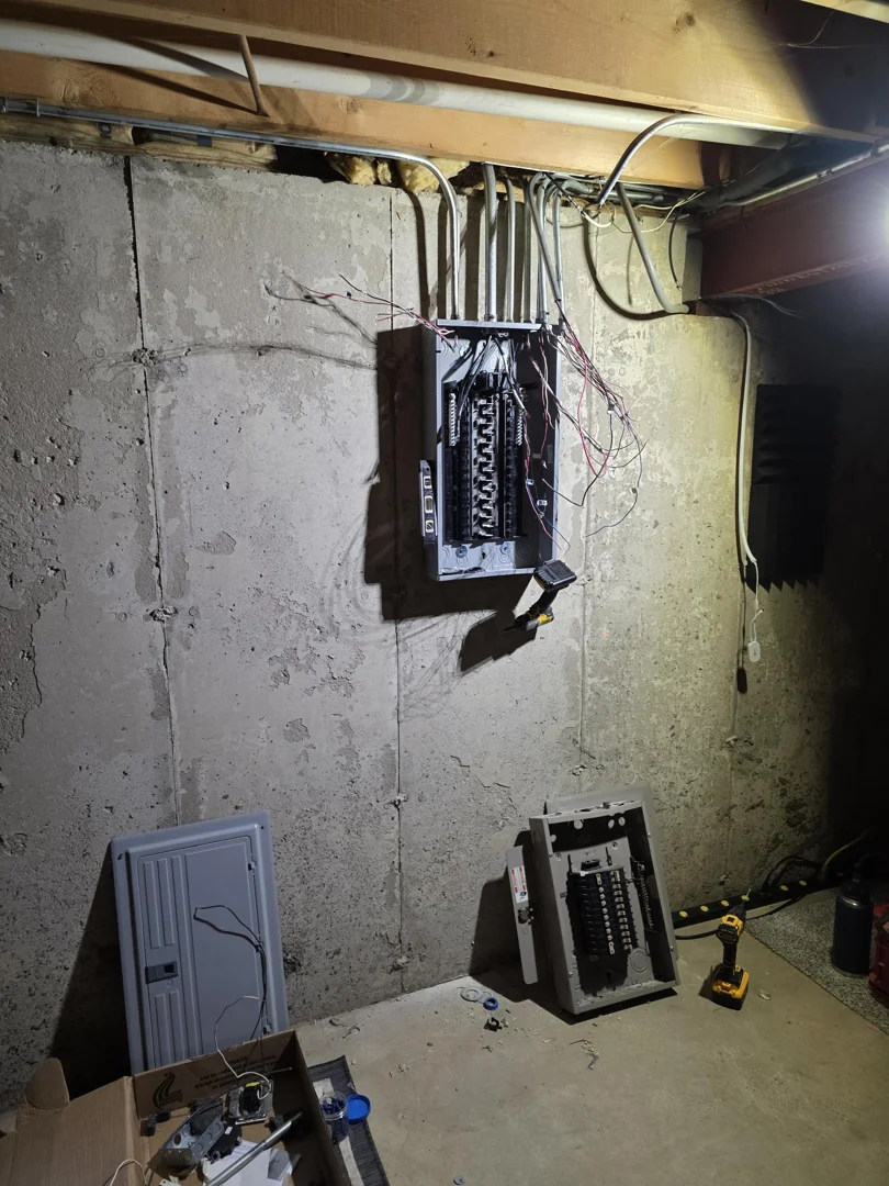 subpanel breaker installation and wire terminations