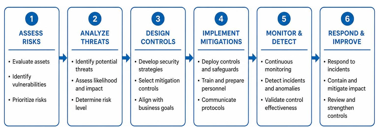 Security risk management and threat mitigation process flow Security risk management and threat mitigation process flow
