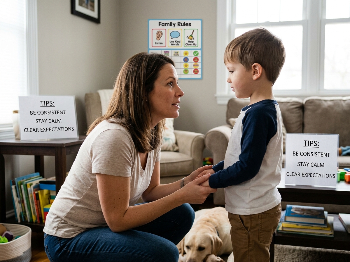 parent looking at a chore chart - tips for solo parenting discipline