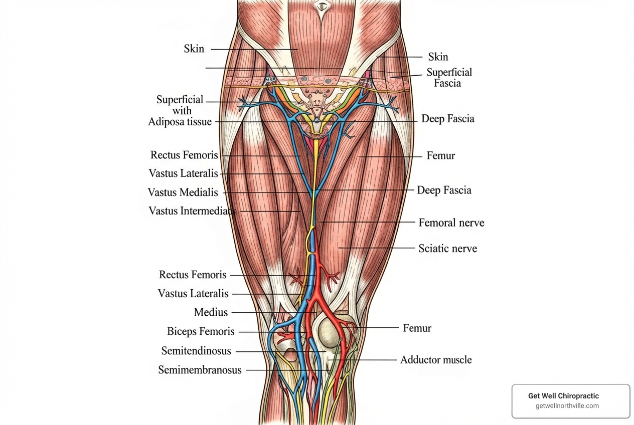 diagram showing the different layers of muscle and fascia - deep tissue massage for athletes