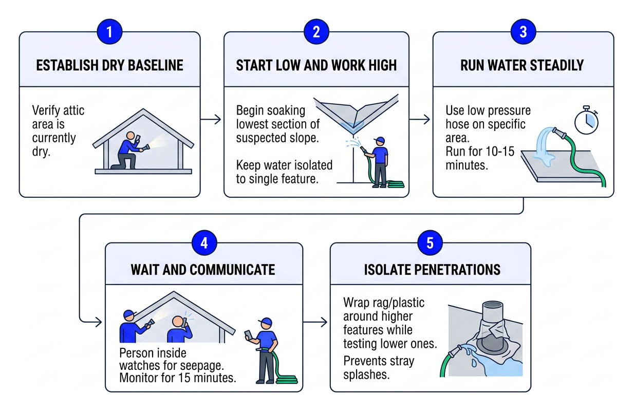 Controlled water test procedure sequence Controlled water test procedure sequence