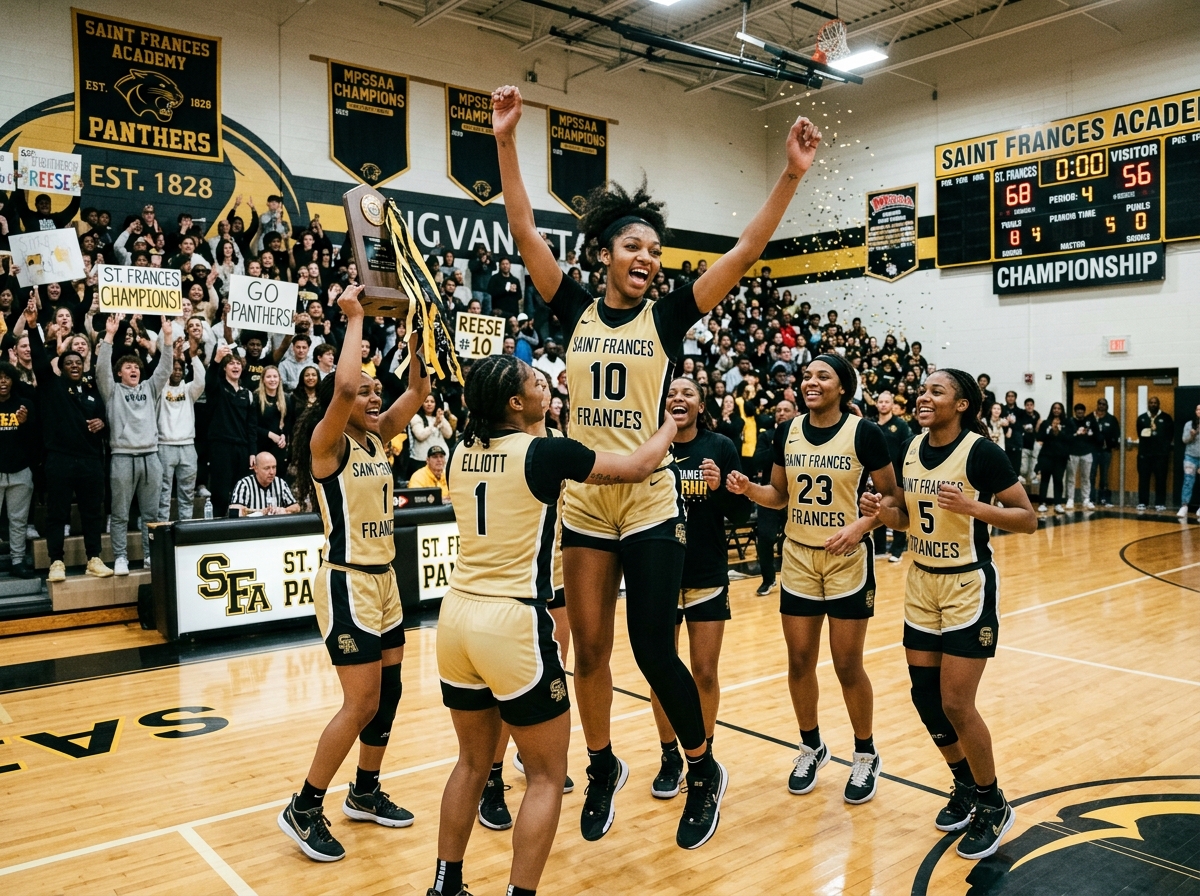 Angel Reese during her high school championship at Saint Frances Academy - angel reese