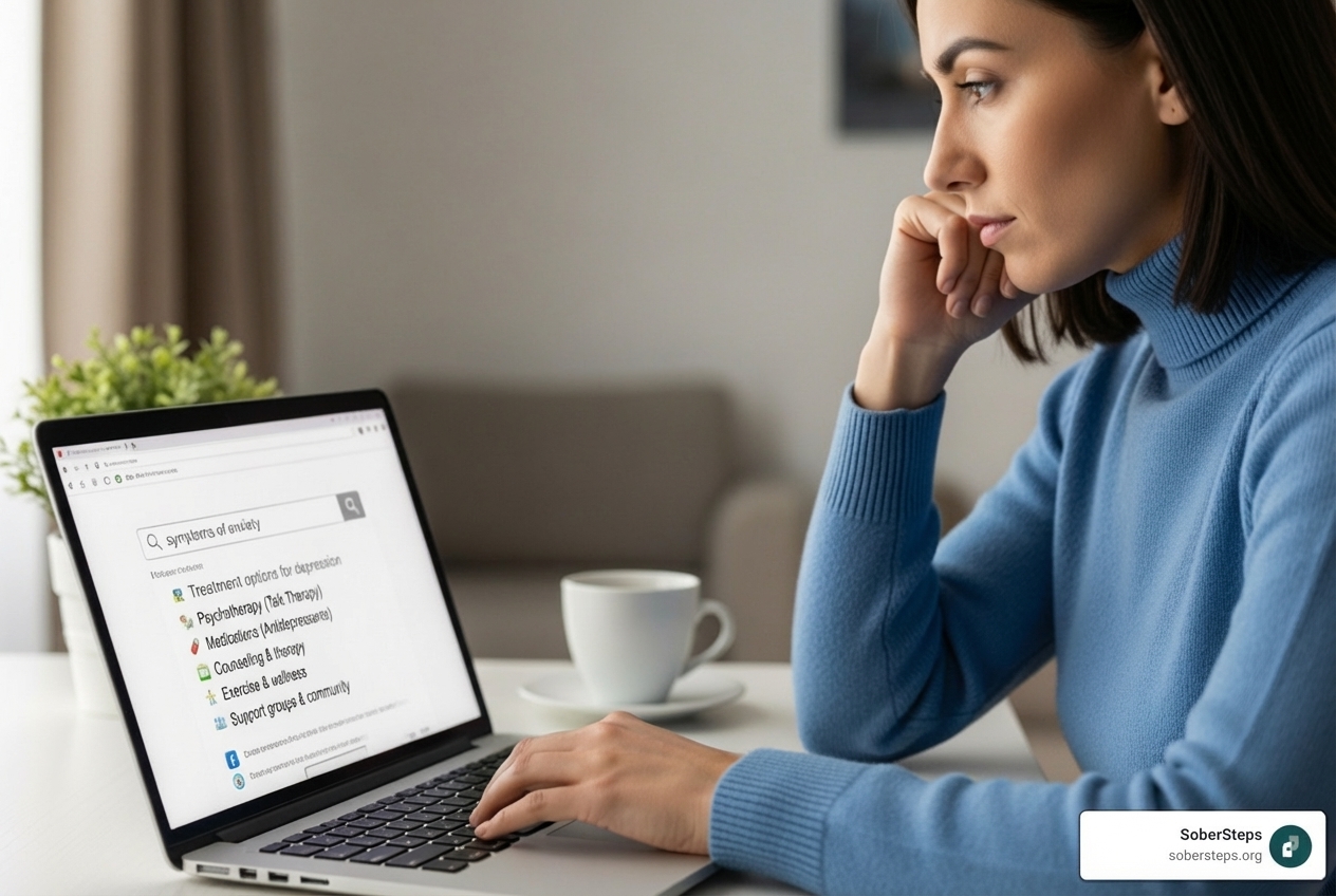 person using a laptop to search for treatment centers - find addiction treatment person using a laptop to search for treatment centers - find addiction treatment