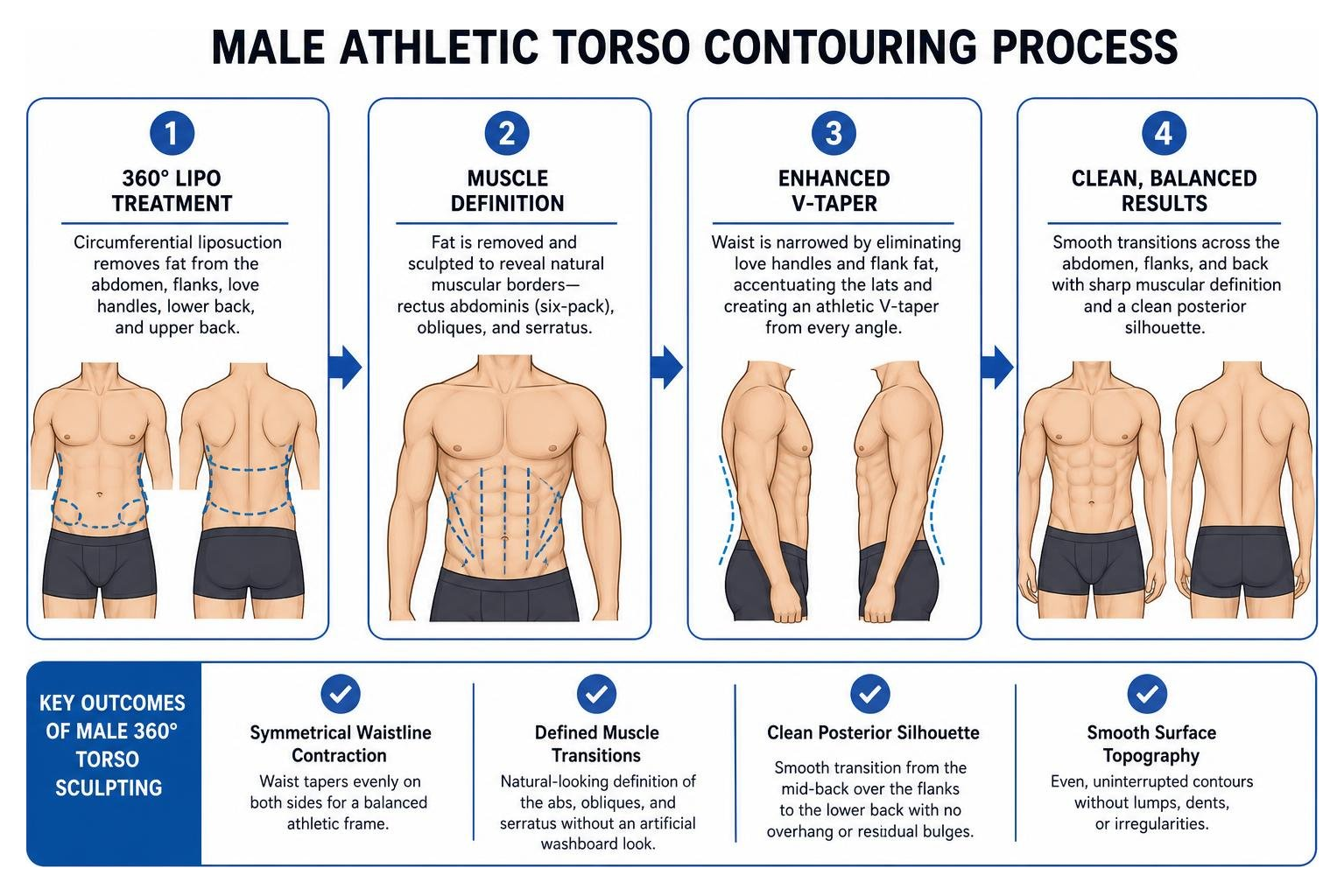 Male athletic torso contouring process