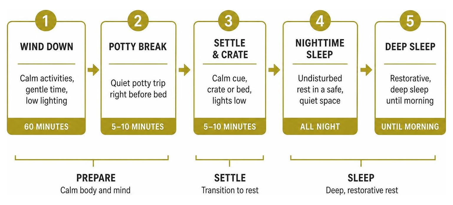 Step by step bedtime sequence from wind down to deep sleep Step by step bedtime sequence from wind down to deep sleep