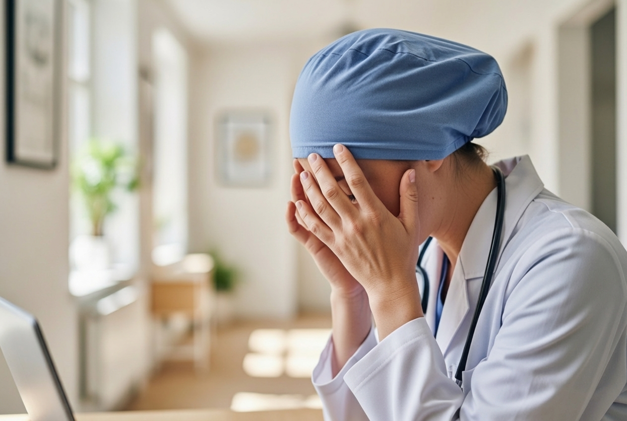 Healthcare professional looking overwhelmed - What treatment strategies work best for healthcare professionals with burnout?