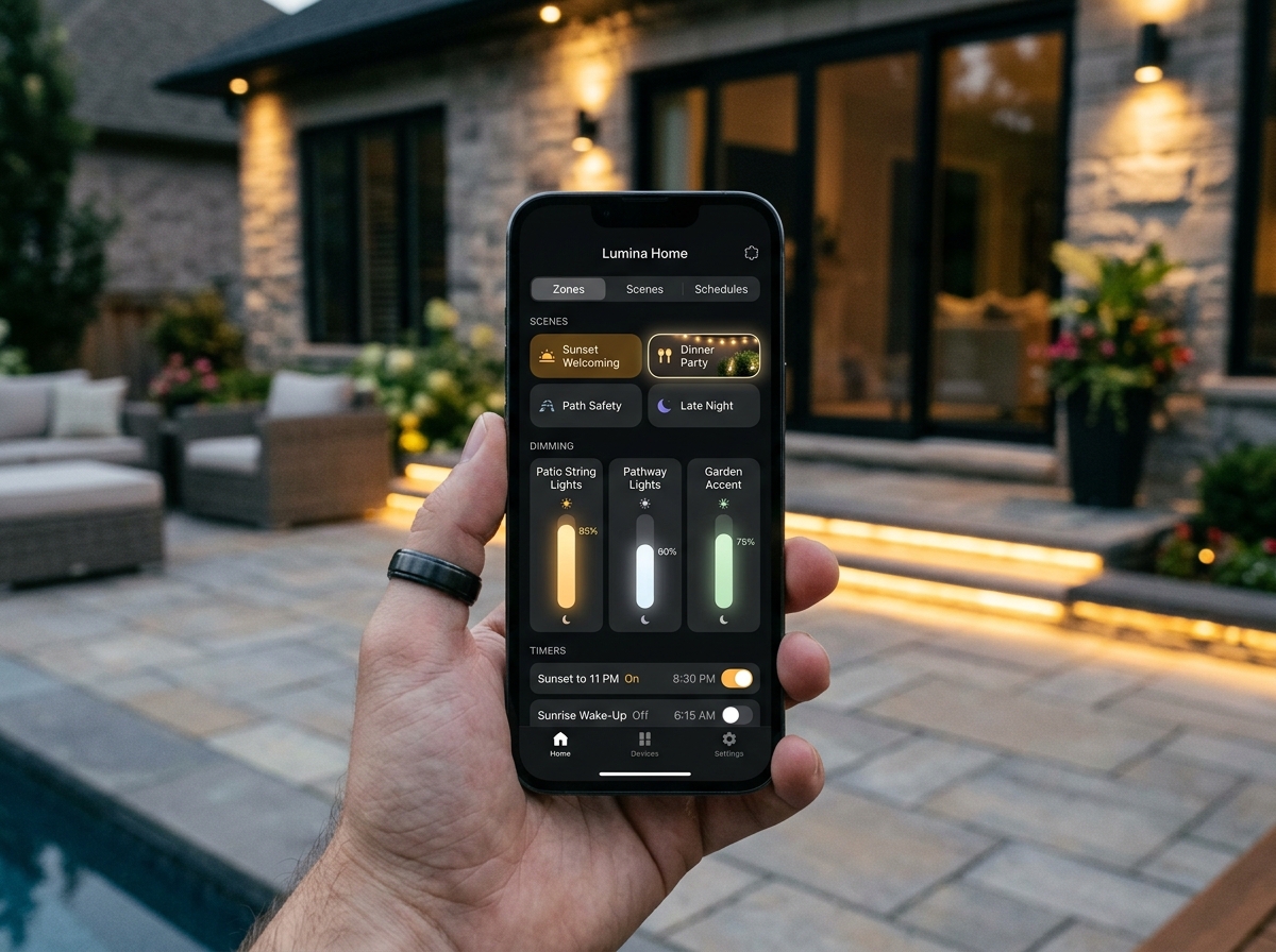 smart lighting control interface - landscape lighting