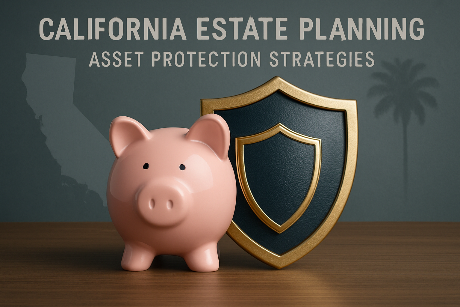 Piggy bank wrapped in a shield, representing asset protection strategies in California estate planning - California estate planning services