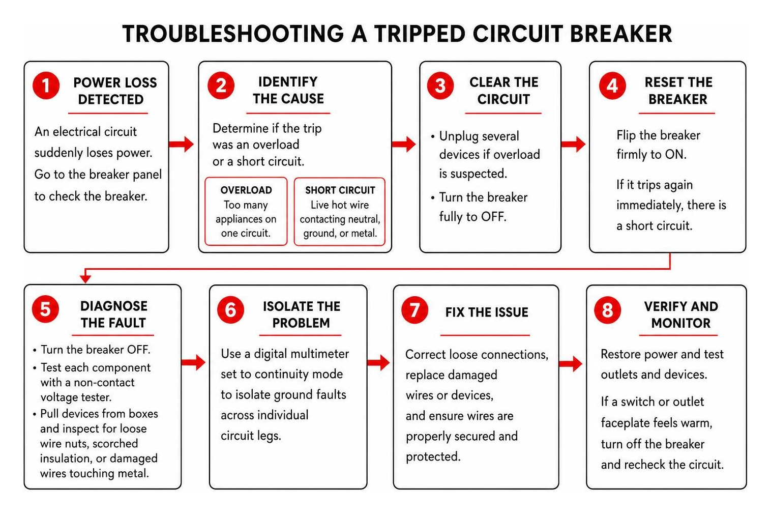 Troubleshooting a tripped circuit breaker workflow Troubleshooting a tripped circuit breaker workflow